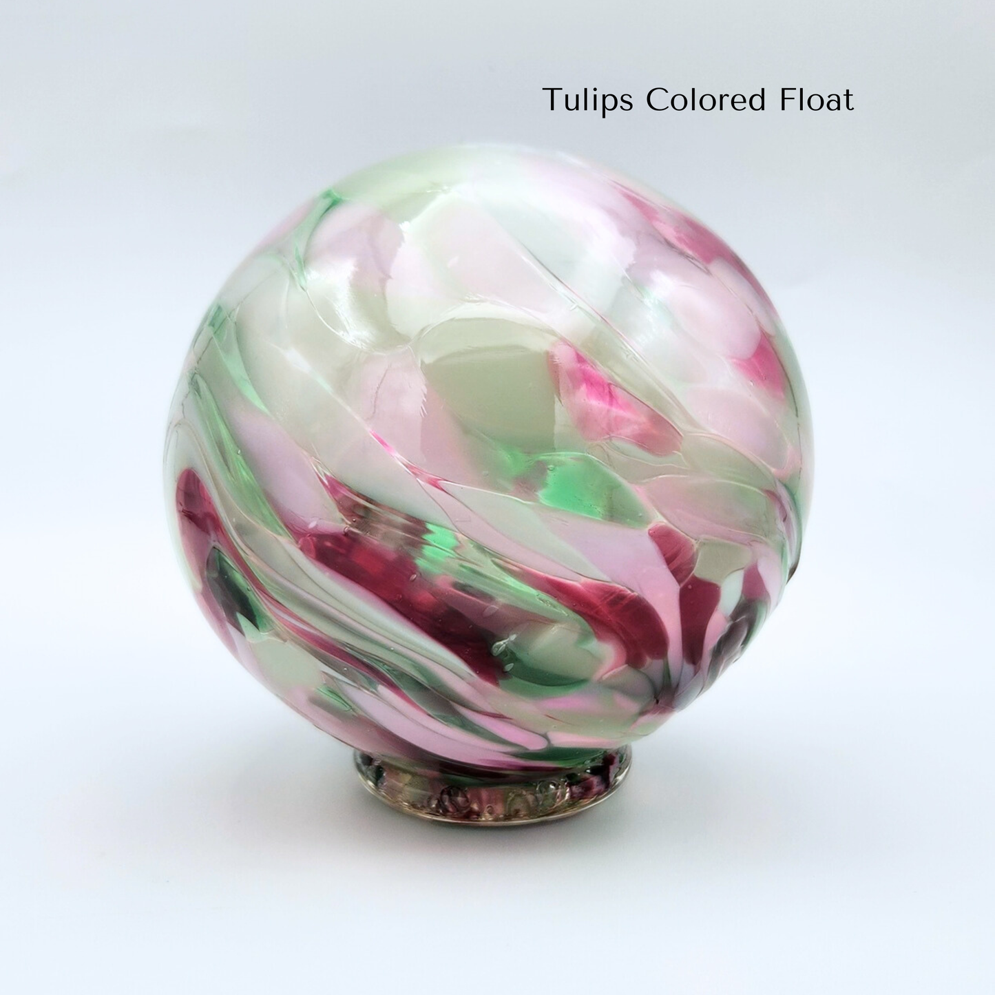 Tulips Mix Glass Float – Handblown Ornament in Pinks and Greens