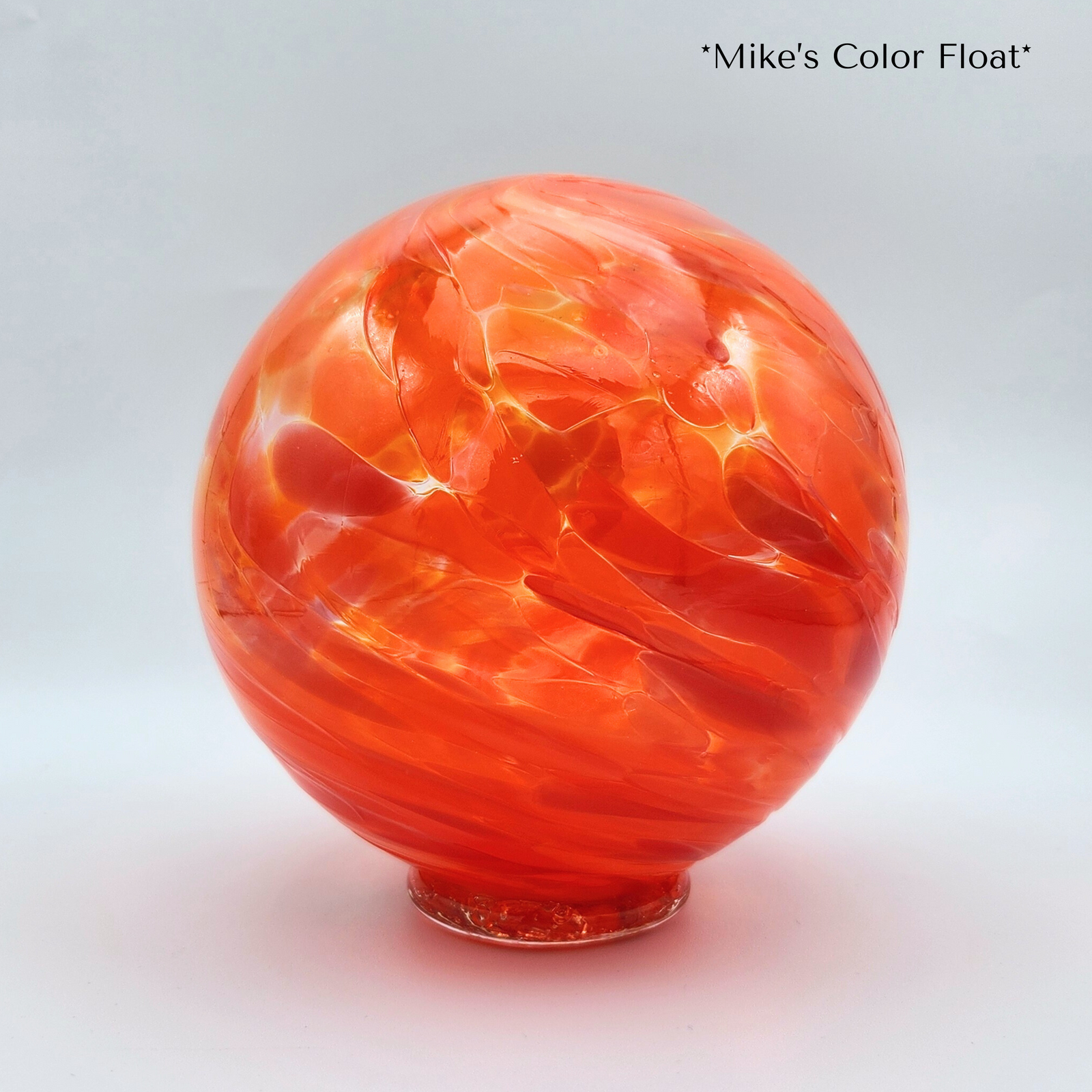 Mike’s Mix Glass Float – Handblown Orange Ornament
