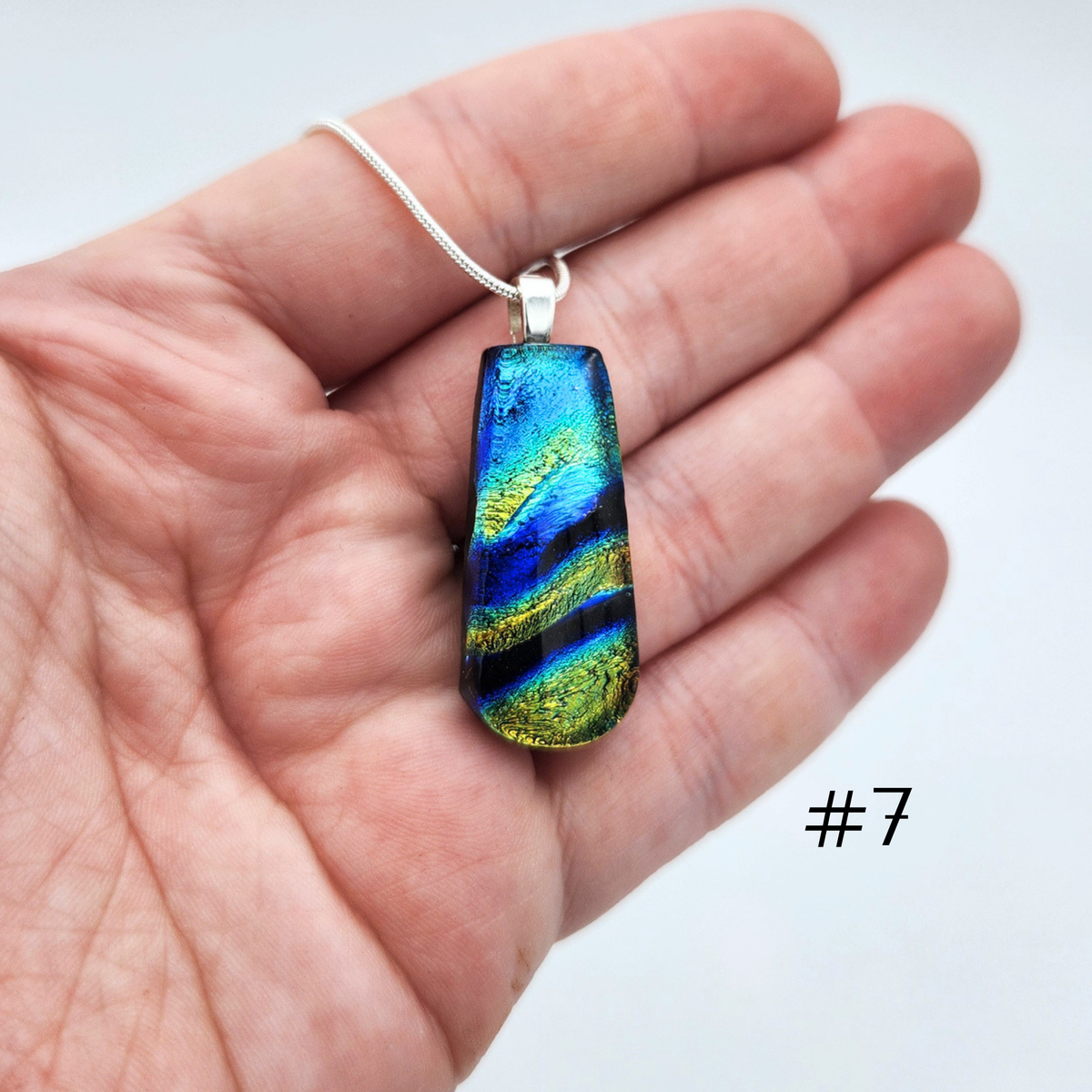 One-of-a-Kind Dichroic Glass Necklace by Farhad Nooshazar